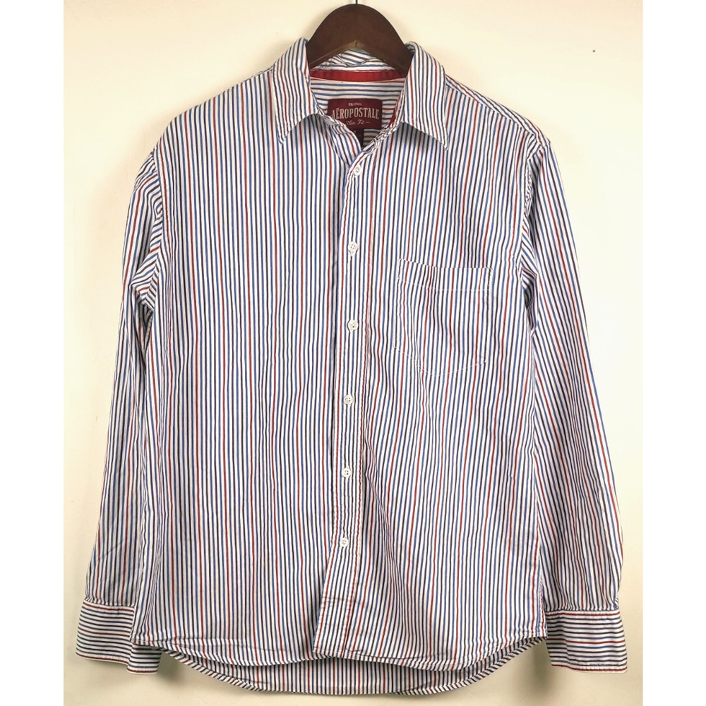 Aeropostale Slim Fit Americana Patriotic Flag Striped Western Rodeo Wear Sz Med
